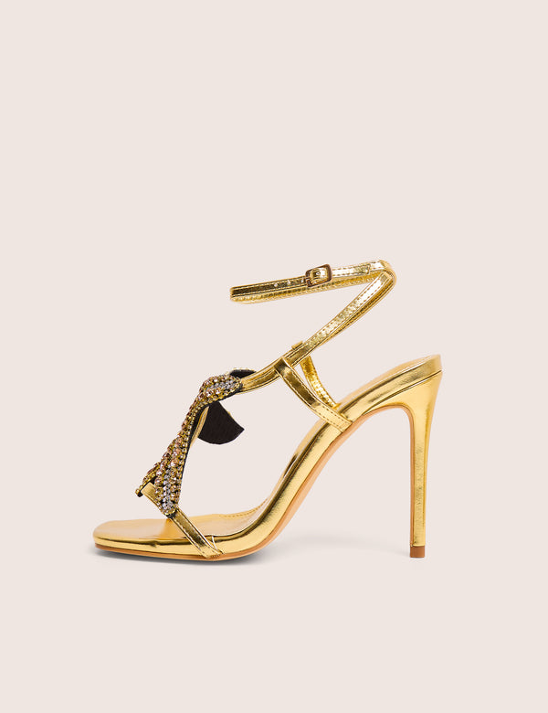 Lumi Gold Starfish Detail Tie High Heels