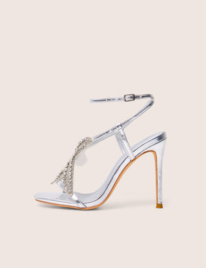 Lumi Silver Starfish Detail Tie High Heels
