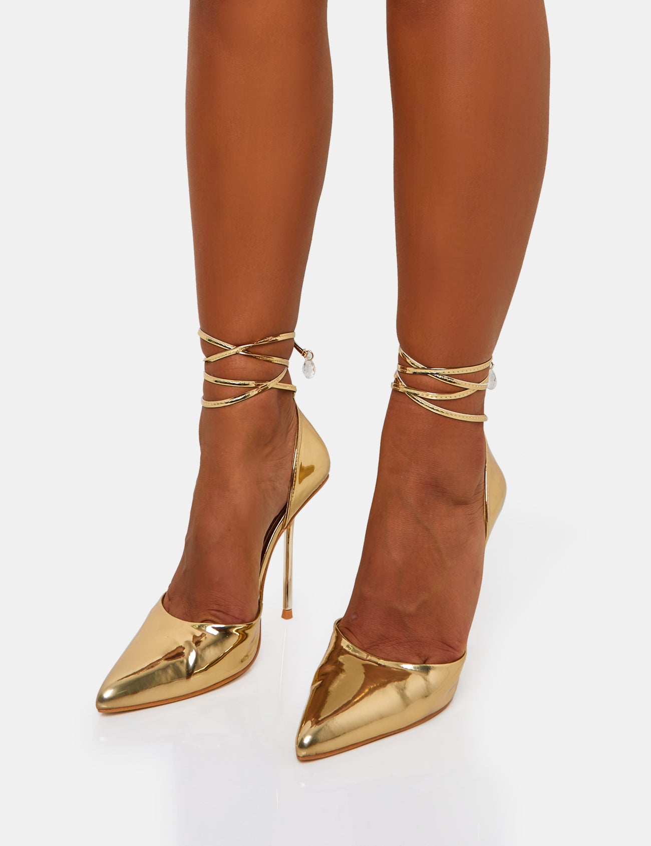 Gold Metallic Stilettos – 3.5 to 4 Inch Heel | Pointed Toe | Customisable