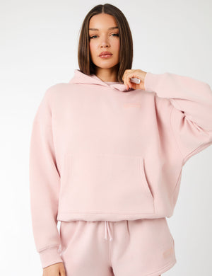 Kaiia Label Logo Oversized Hoodie Dusty Pink