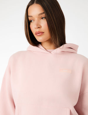 Kaiia Label Logo Oversized Hoodie Dusty Pink