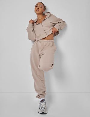 Relaxed Fit Cuffed Jogger Stone