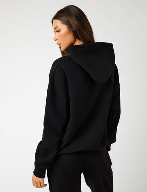Kaiia Slogan Oversized Hoodie Black on Black