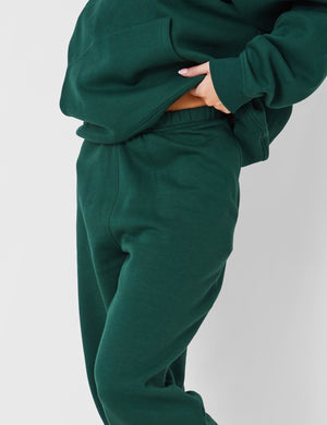 Kaiia Cuffed Sweat Pants in Dark Green