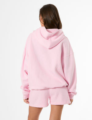 Kaiia Slogan Oversized Hoodie Baby Pink