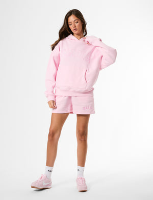 Kaiia Slogan Oversized Hoodie Baby Pink