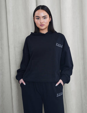 Kaiia Shadow Logo Oversized Hoodie Black