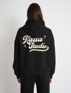 Kaiia Studio Bubble Script Oversized Hoodie Black & Cream