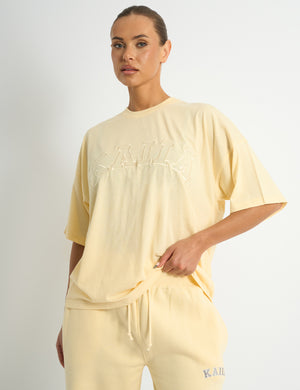Kaiia Logo Oversized T-shirt Soft Yellow