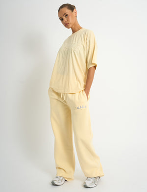 Kaiia Logo Oversized T-shirt Soft Yellow