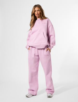Kaiia Embossed Logo Oversized Hoodie Parma Violet