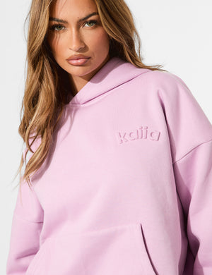 Kaiia Embossed Logo Oversized Hoodie Parma Violet