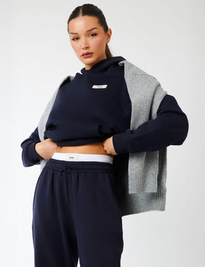 Kaiia Label Logo Oversized Hoodie Navy