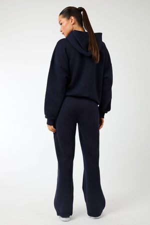 Kaiia Label Logo Oversized Hoodie Navy