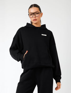 Kaiia Label Logo Oversized Hoodie Black