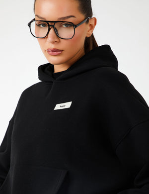 Kaiia Label Logo Oversized Hoodie Black