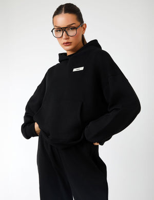 Kaiia Label Logo Oversized Hoodie Black