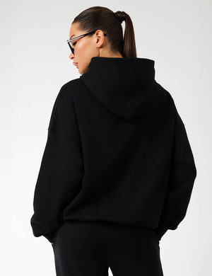 Kaiia Label Logo Oversized Hoodie Black