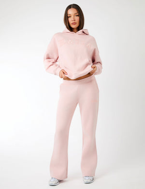 Kaiia Slogan Oversized Hoodie Dusty Pink