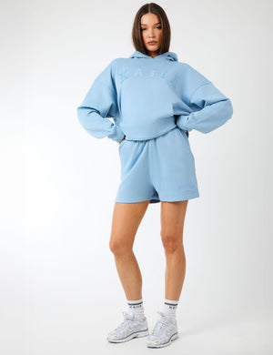 Kaiia Slogan Oversized Hoodie Steel Blue