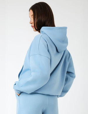 Kaiia Slogan Oversized Hoodie Steel Blue