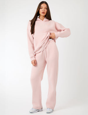 Kaiia Label Logo Oversized Hoodie Dusty Pink