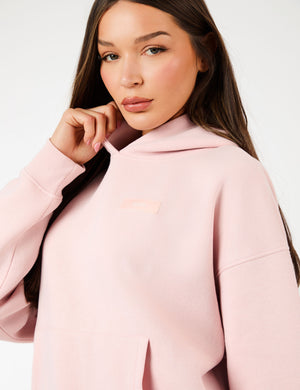 Kaiia Label Logo Oversized Hoodie Dusty Pink