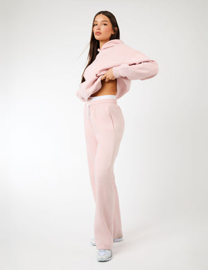 Kaiia Label Logo Oversized Hoodie Dusty Pink
