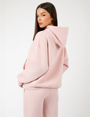 Kaiia Label Logo Oversized Hoodie Dusty Pink