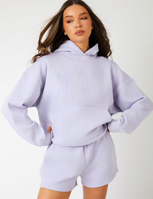 Kaiia KTL Logo Oversized Hoodie Iced Lilac