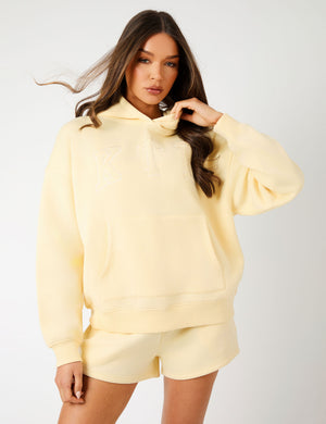 Kaiia KTL Logo Oversized Hoodie Lemon Frosting