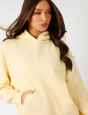 Kaiia KTL Logo Oversized Hoodie Lemon Frosting