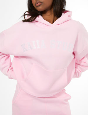 Kaiia Studio Oversized Hoodie Pink & White
