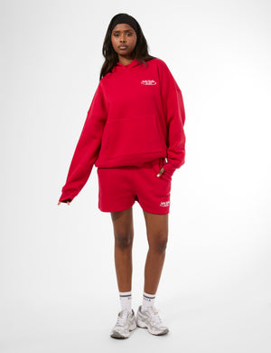 Kaiia Running Club Logo Oversized Hoodie Red