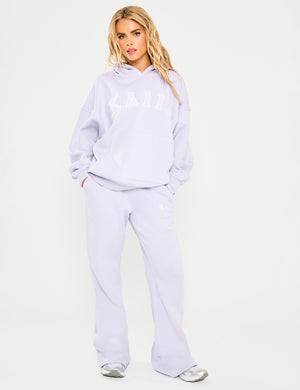 Kaiia Slogan Oversized Hoodie Dusty Lilac