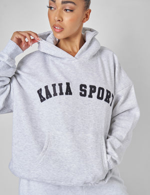 Kaiia Sport Oversized Hoodie Light Grey Marl
