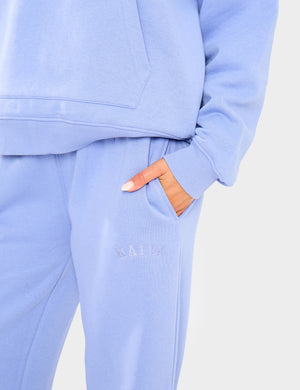 Kaiia Logo Wide Leg Joggers Cornflower Blue