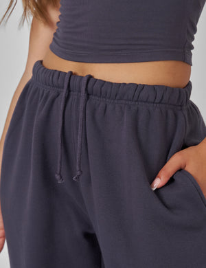 Kaiia Relaxed Fit Cuffed Jogger Dark Grey
