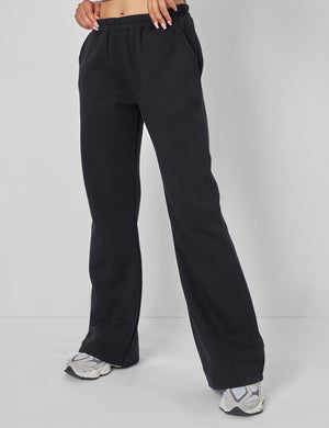 Wide Leg Sweat Pants Black