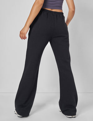 Wide Leg Sweat Pants Black