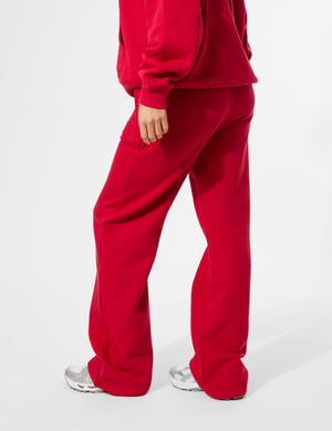 Kaiia Wide Leg Joggers Red