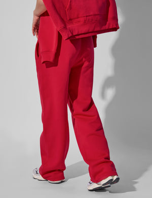 Kaiia Wide Leg Joggers Red