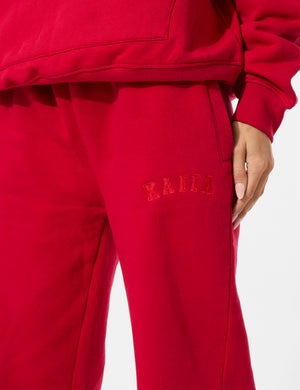 Kaiia Wide Leg Joggers Red