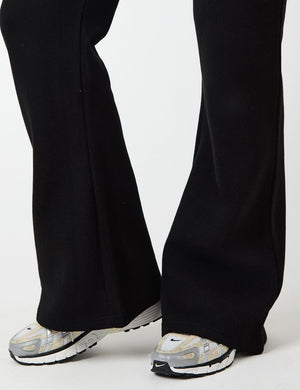 Kaiia Logo Wide Leg Sweat Pants in Black