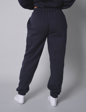 Kaiia Logo Cuffed Joggers Navy With Red