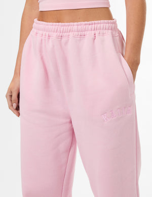 Kaiia Logo Wide Leg Sweat Pants Baby Pink