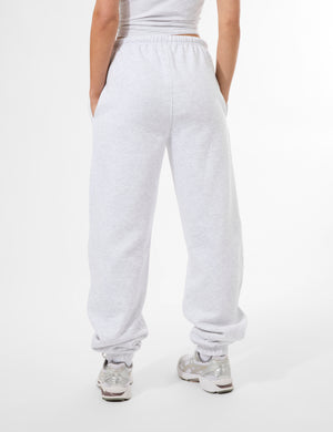 Kaiia Logo Cuffed Joggers Light Grey Marl