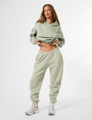 Kaiia Logo Cuffed Joggers Sage Green