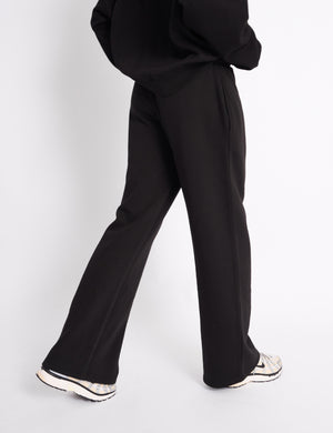 Kaiia Logo Wide Leg Joggers Black On Black