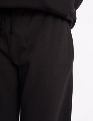 Kaiia Logo Wide Leg Joggers Black On Black